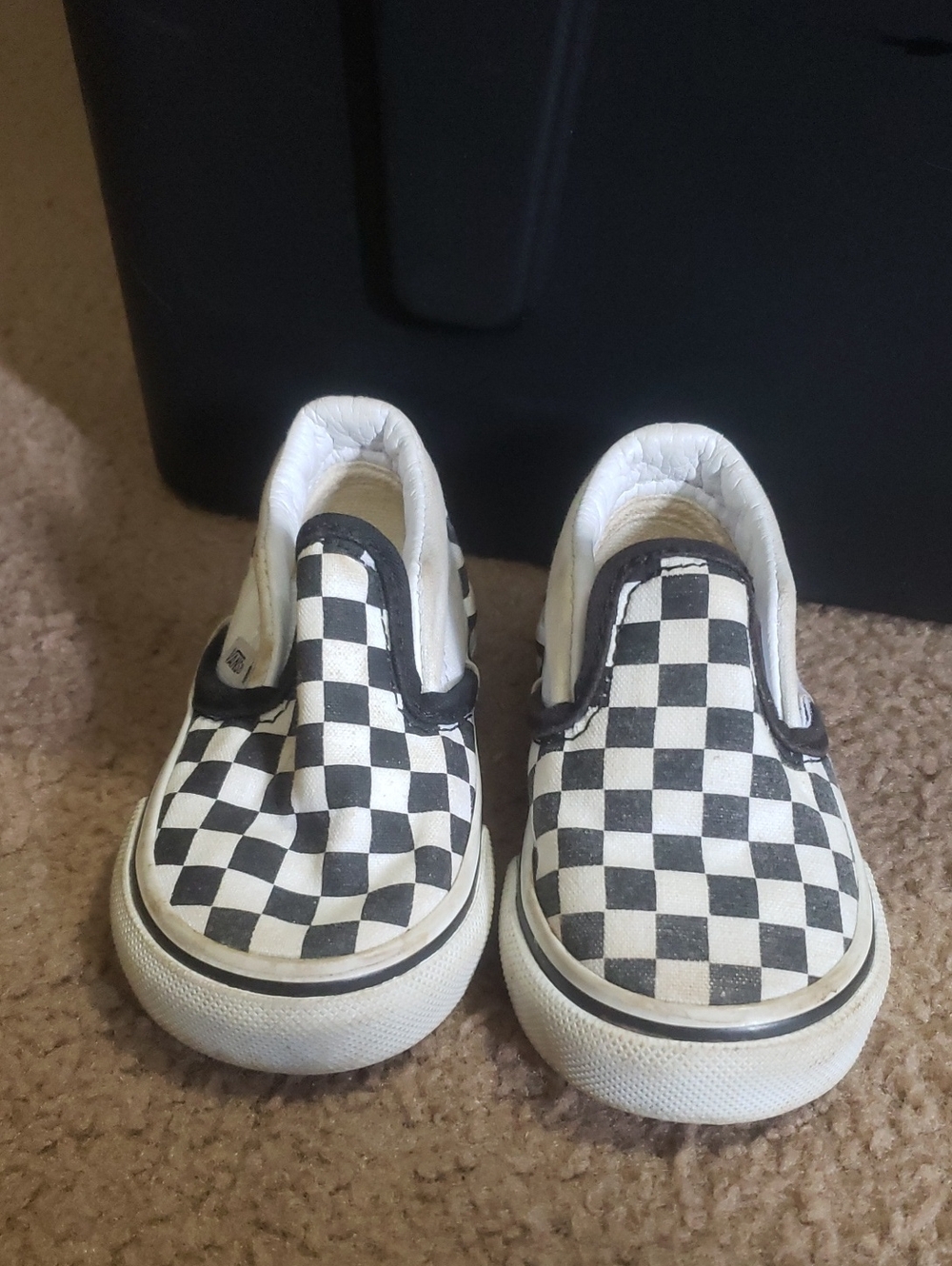 Vans Kids Checkerboard Slip-On Sneakers - Black & White